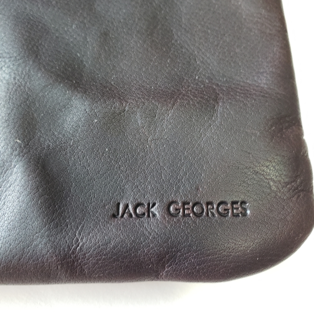 Jack Georges Brown Genuine Leather Crossbody Purse with adjustable strap - Picture 6 of 14